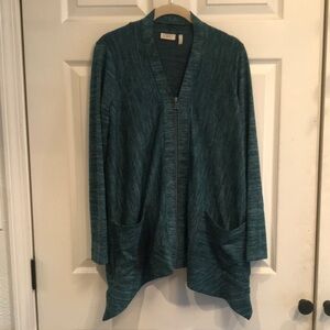 LoGo brand size XXS zipper front tunic length sweater